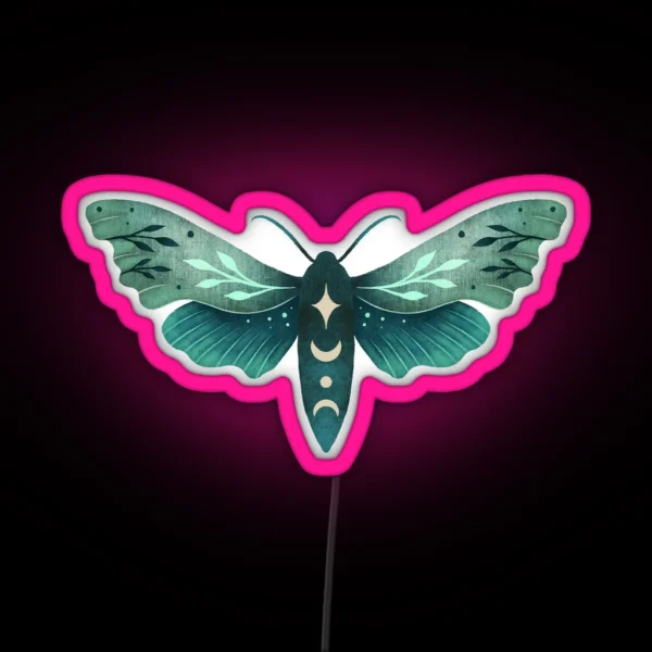 Green Hawk Moth 1 RGB Neon Sign