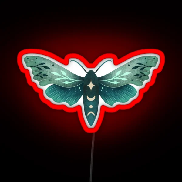 Green Hawk Moth 1 RGB Neon Sign