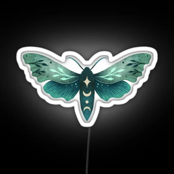 Green Hawk Moth 1 RGB Neon Sign