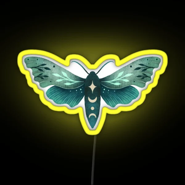Green Hawk Moth 1 RGB Neon Sign