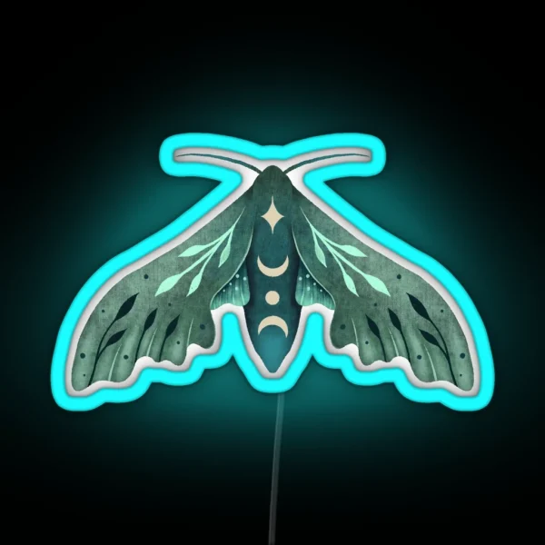 Green Hawk Moth 2 RGB Neon Sign