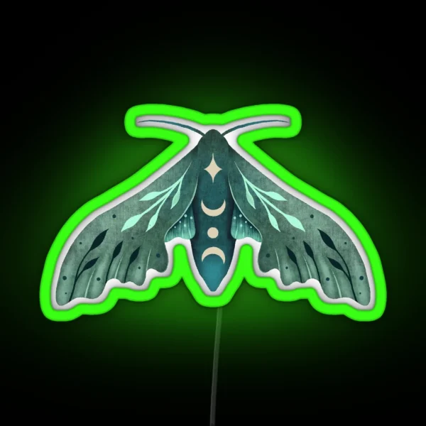 Green Hawk Moth 2 RGB Neon Sign