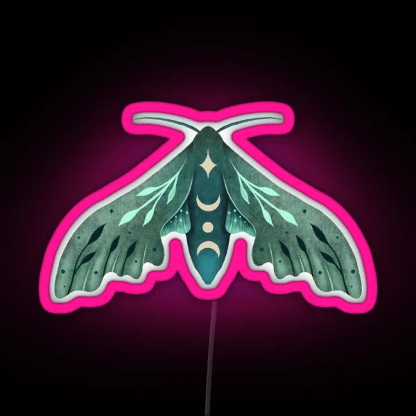 Green Hawk Moth 2 RGB Neon Sign