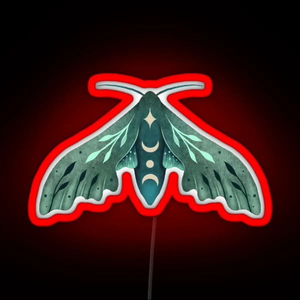 Green Hawk Moth 2 RGB Neon Sign
