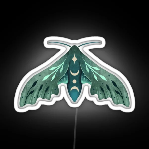 Green Hawk Moth 2 RGB Neon Sign