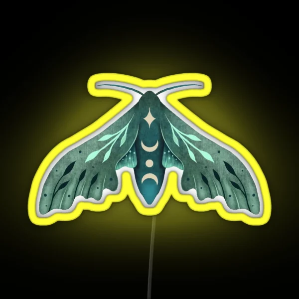 Green Hawk Moth 2 RGB Neon Sign