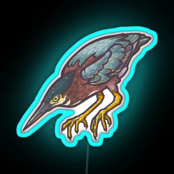 Green Heron RGB Neon Sign