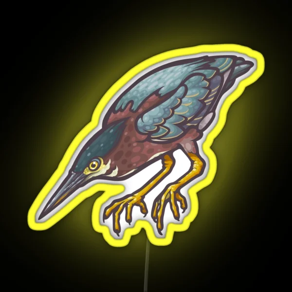 Green Heron RGB Neon Sign