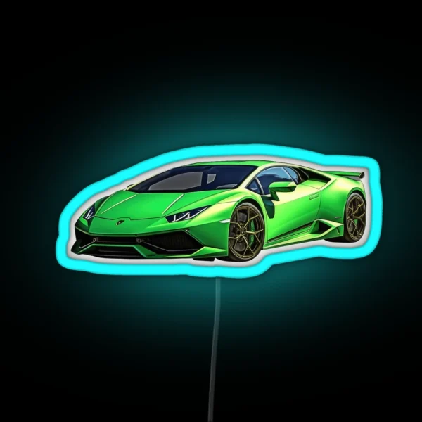 Green Huracan RGB Neon Sign