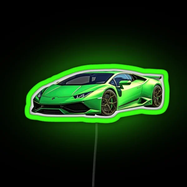 Green Huracan RGB Neon Sign