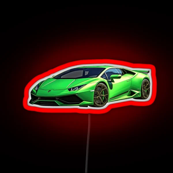 Green Huracan RGB Neon Sign