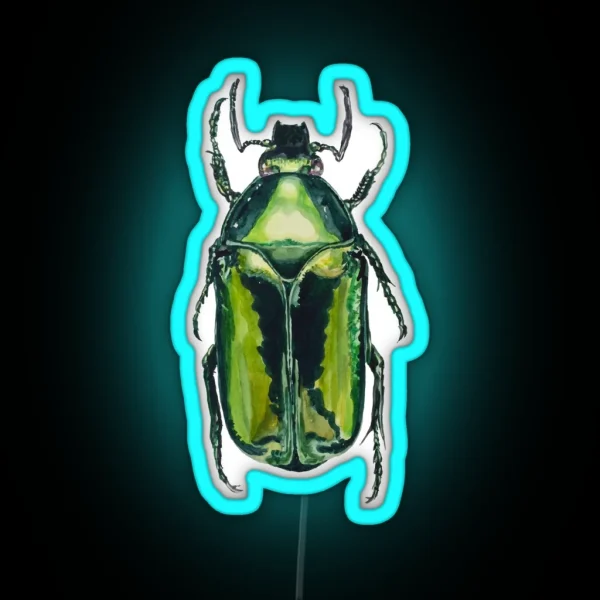 Green Scarab Beetle Agestrata Semperi Female RGB Neon Sign