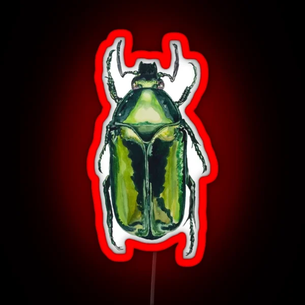 Green Scarab Beetle Agestrata Semperi Female RGB Neon Sign