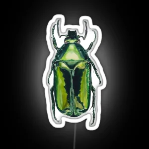 Green Scarab Beetle Agestrata Semperi Female RGB Neon Sign