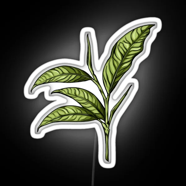 Green Tea Leaf Leaves RGB Neon Sign