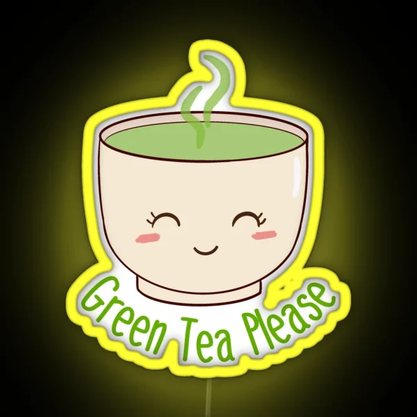 Green Tea Please RGB Neon Sign