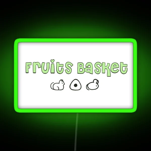 Green Y2K Fruits Basket RGB Neon Sign
