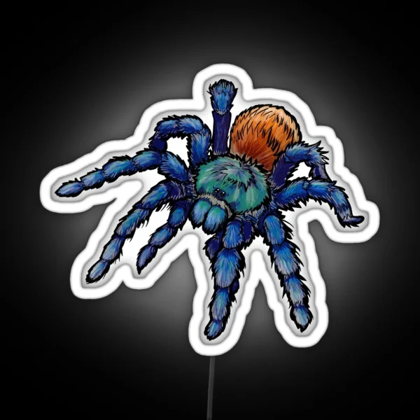 Greenbottle Blue Tarantula With Black Outline RGB Neon Sign