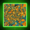 Greensboro Map Pattern In Orange And Teal RGB Neon Sign - Image 3