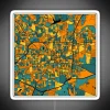 Greensboro Map Pattern In Orange And Teal RGB Neon Sign - Image 4