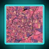 Greensboro Map Pattern In Purple And Pink RGB Neon Sign - Image 2