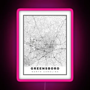 Greensboro Map RGB Neon Sign