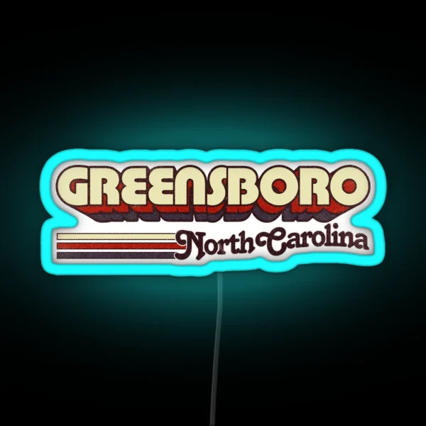 Greensboro NC City Stripes RGB Neon Sign