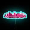 Greensboro NC Skyline Pink RGB Neon Sign - Image 3