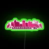 Greensboro NC Skyline Pink RGB Neon Sign - Image 4