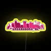 Greensboro NC Skyline Pink RGB Neon Sign - Image 6