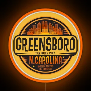 Greensboro North Carolina RGB Neon Sign