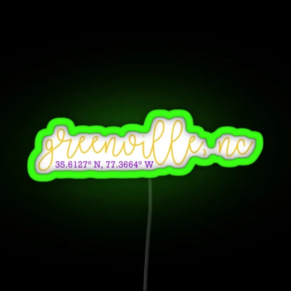Greenville Coordinates RGB Neon Sign