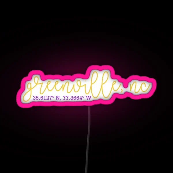 Greenville Coordinates RGB Neon Sign