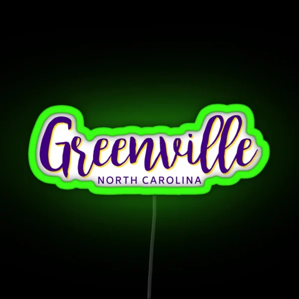 GREENVILLE NORTH CAROLINA RGB Neon Sign