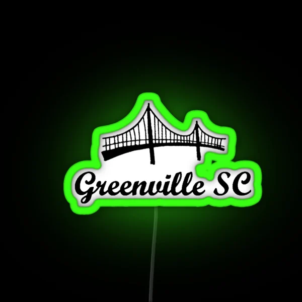 Greenville SC Liberty Bridge RGB Neon Sign