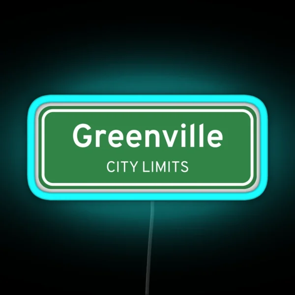 Greenville SC NC City Limits Street Sign RGB Neon Sign