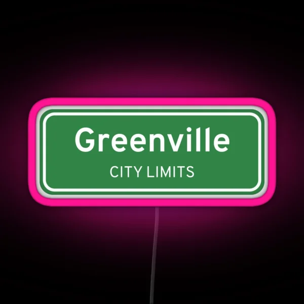 Greenville SC NC City Limits Street Sign RGB Neon Sign