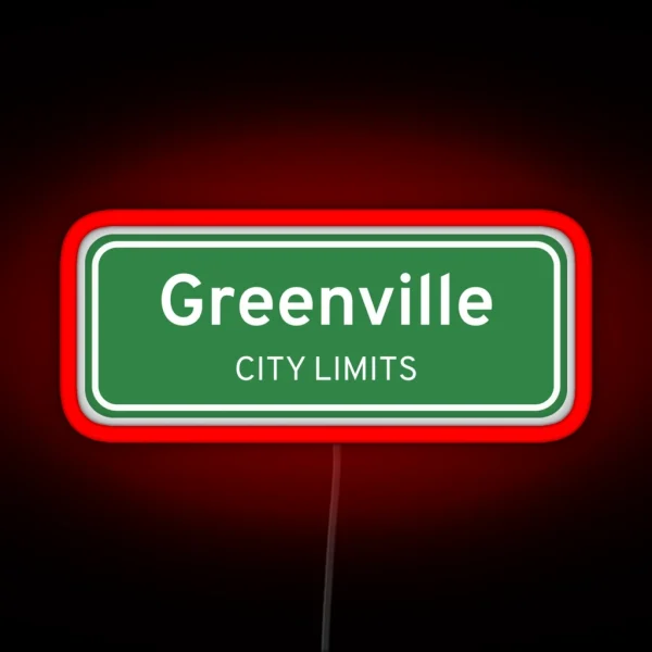 Greenville SC NC City Limits Street Sign RGB Neon Sign