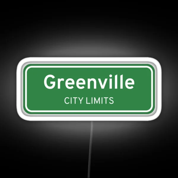 Greenville SC NC City Limits Street Sign RGB Neon Sign