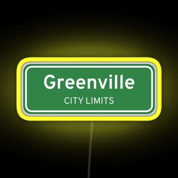 Greenville SC NC City Limits Street Sign RGB Neon Sign