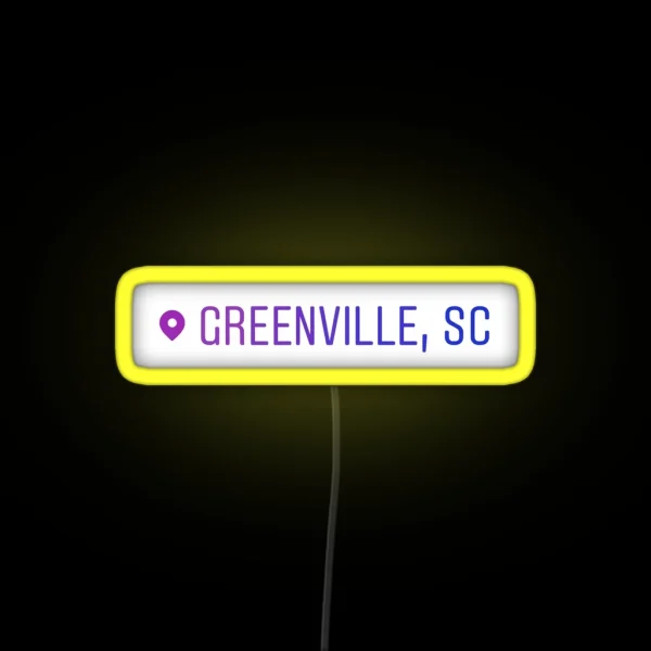 Greenville South Carolina Location RGB Neon Sign