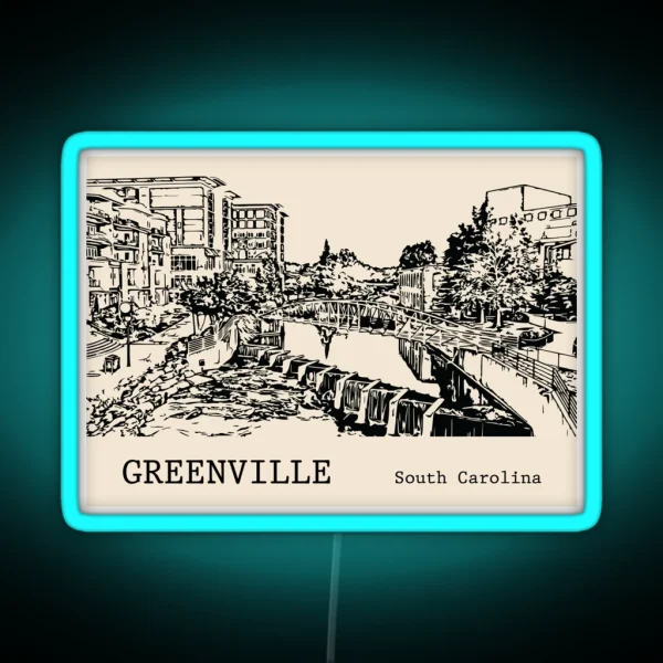 Greenville South Carolina RGB Neon Sign