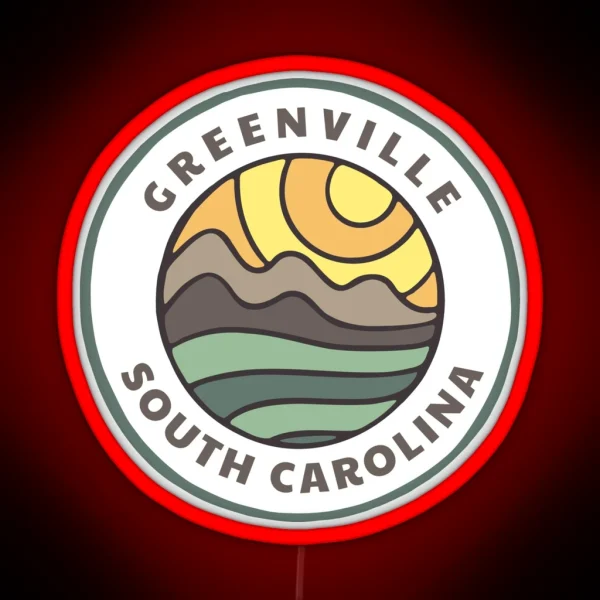 Greenville South Carolina SC Mountain Forest Scene RGB Neon Sign