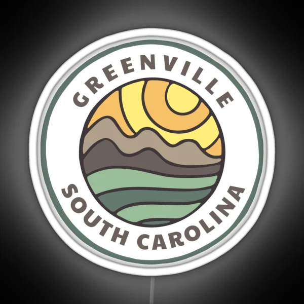 Greenville South Carolina SC Mountain Forest Scene RGB Neon Sign