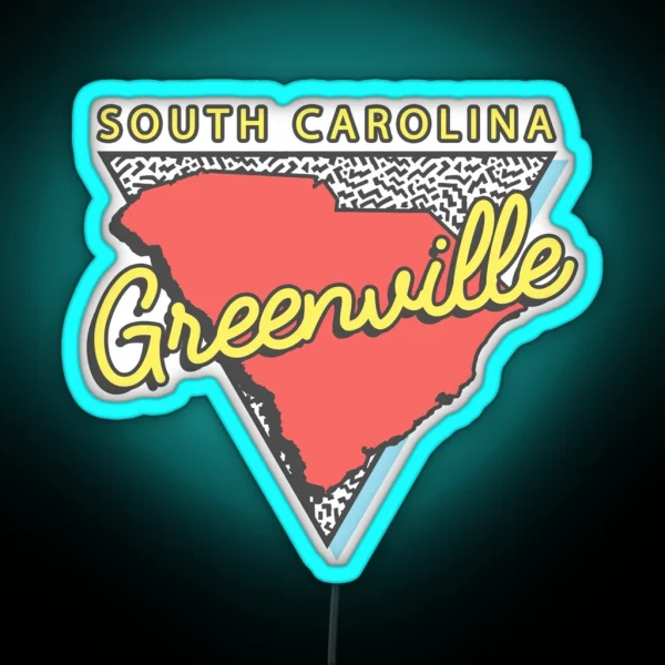 Greenville South Carolina SC Vintage Triangle RGB Neon Sign