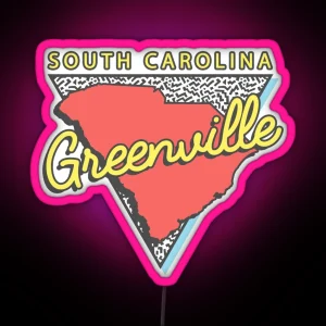 Greenville South Carolina SC Vintage Triangle RGB Neon Sign