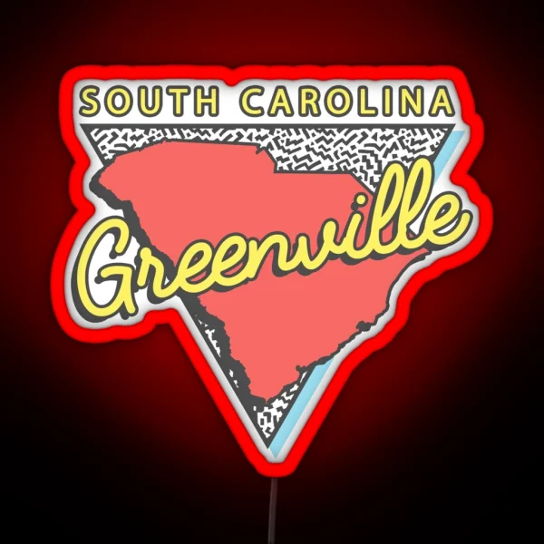 Greenville South Carolina SC Vintage Triangle RGB Neon Sign
