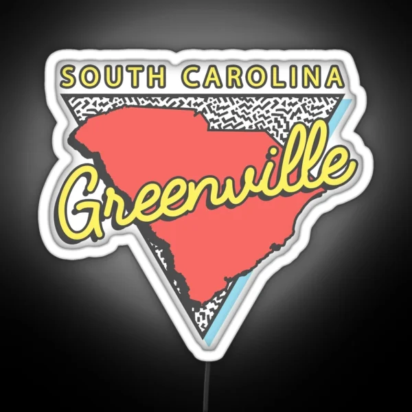 Greenville South Carolina SC Vintage Triangle RGB Neon Sign