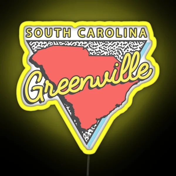 Greenville South Carolina SC Vintage Triangle RGB Neon Sign