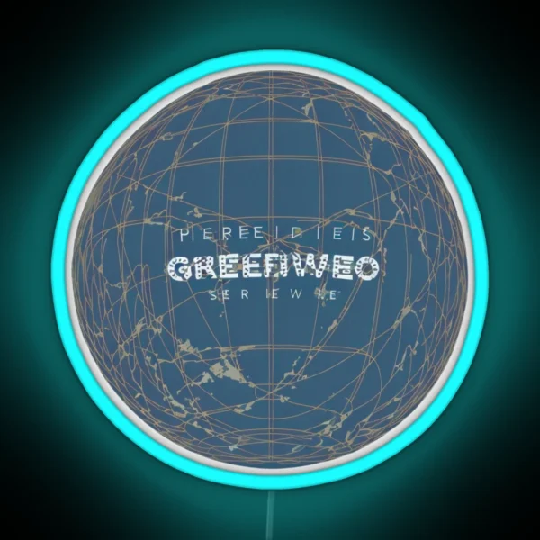 Greeny Netting World Logo Abstracts Art RGB Neon Sign